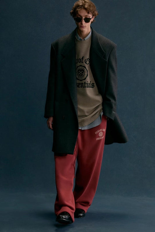 AMBERELLE Vintage Graphic Fleece Sweatpants in red