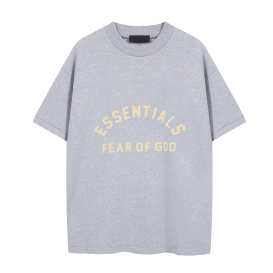 AMBERELLE Arc Logo Oversized T-Shirt in light heather grey