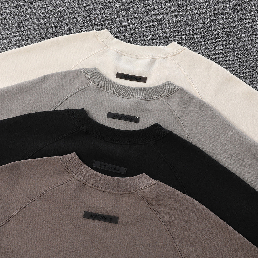 AMBERELLE Back Logo Raglan Crewneck Sweatshirt in light heather grey