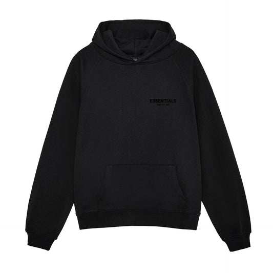 AMBERELLE Small Logo Fleece Pullover Hoodie in cream