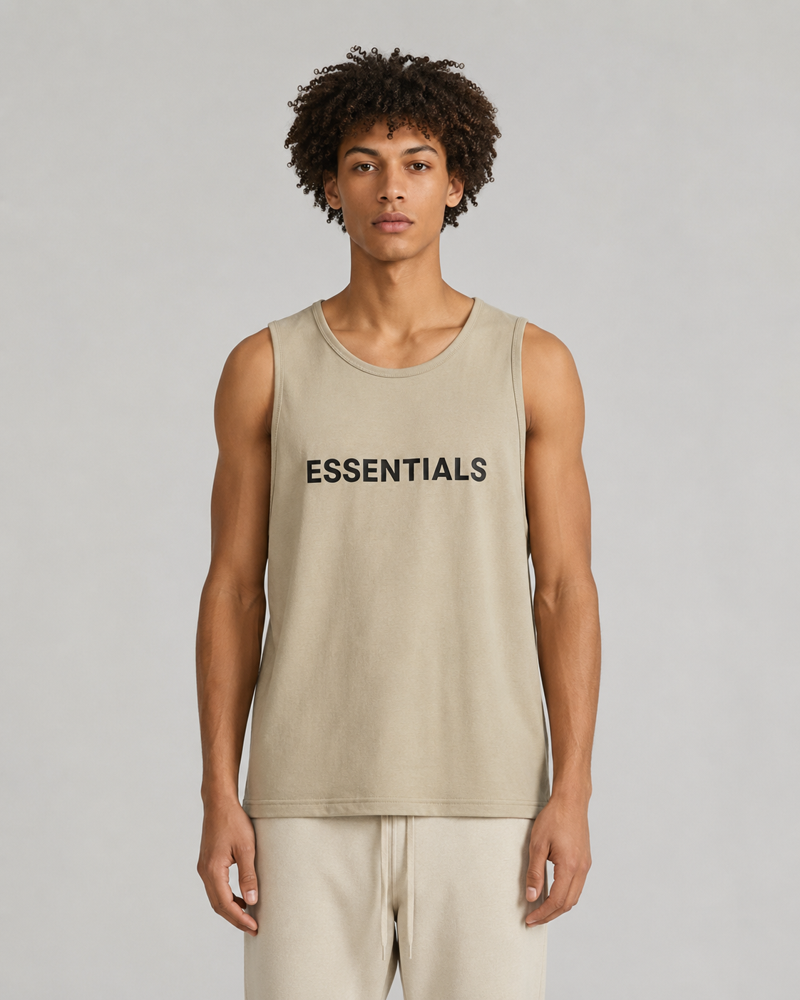 AMBERELLE Core Logo Cotton Tank Top in black