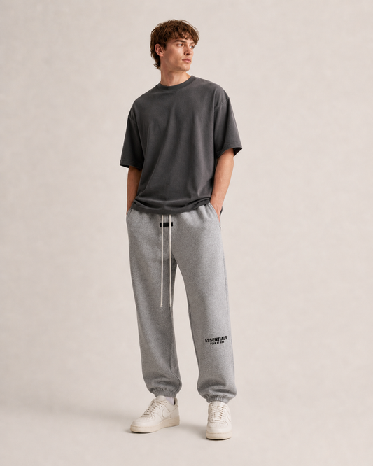 AMBERELLE Core Flocked Logo Sweatpants in black