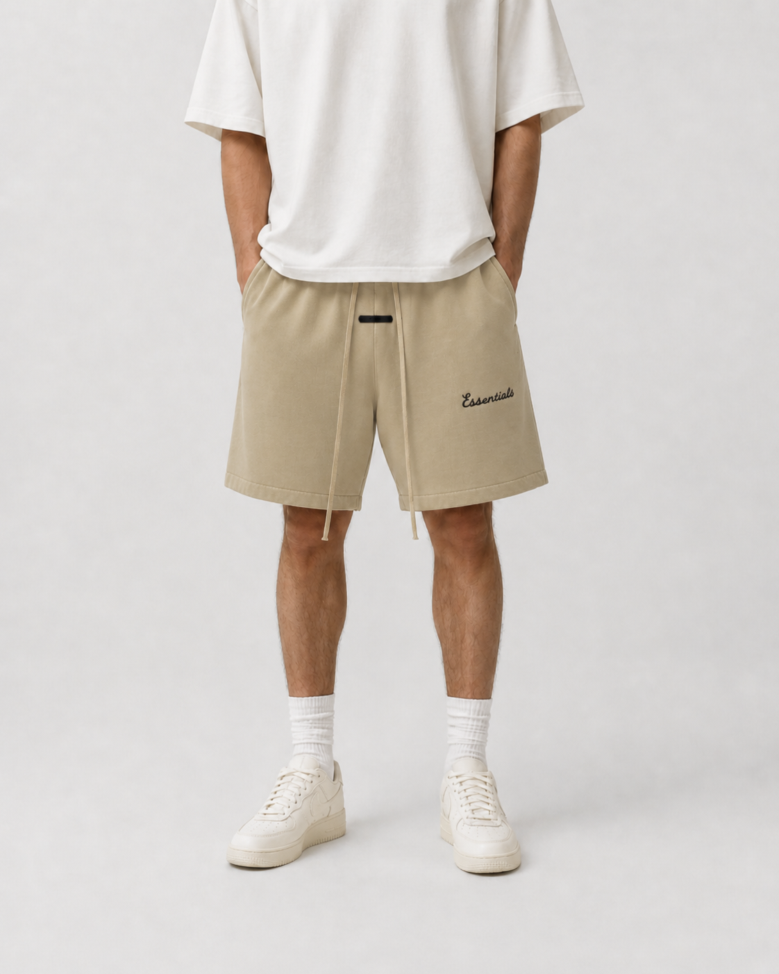 AMBERELLE Faded Logo Fleece Sweatshorts in black