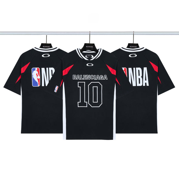 NBA聯名10號繡花短袖 黑色 DX001