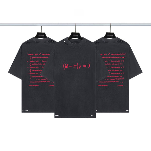 杜拉克方程式前後刺繡短袖 洗水黑色 DX033