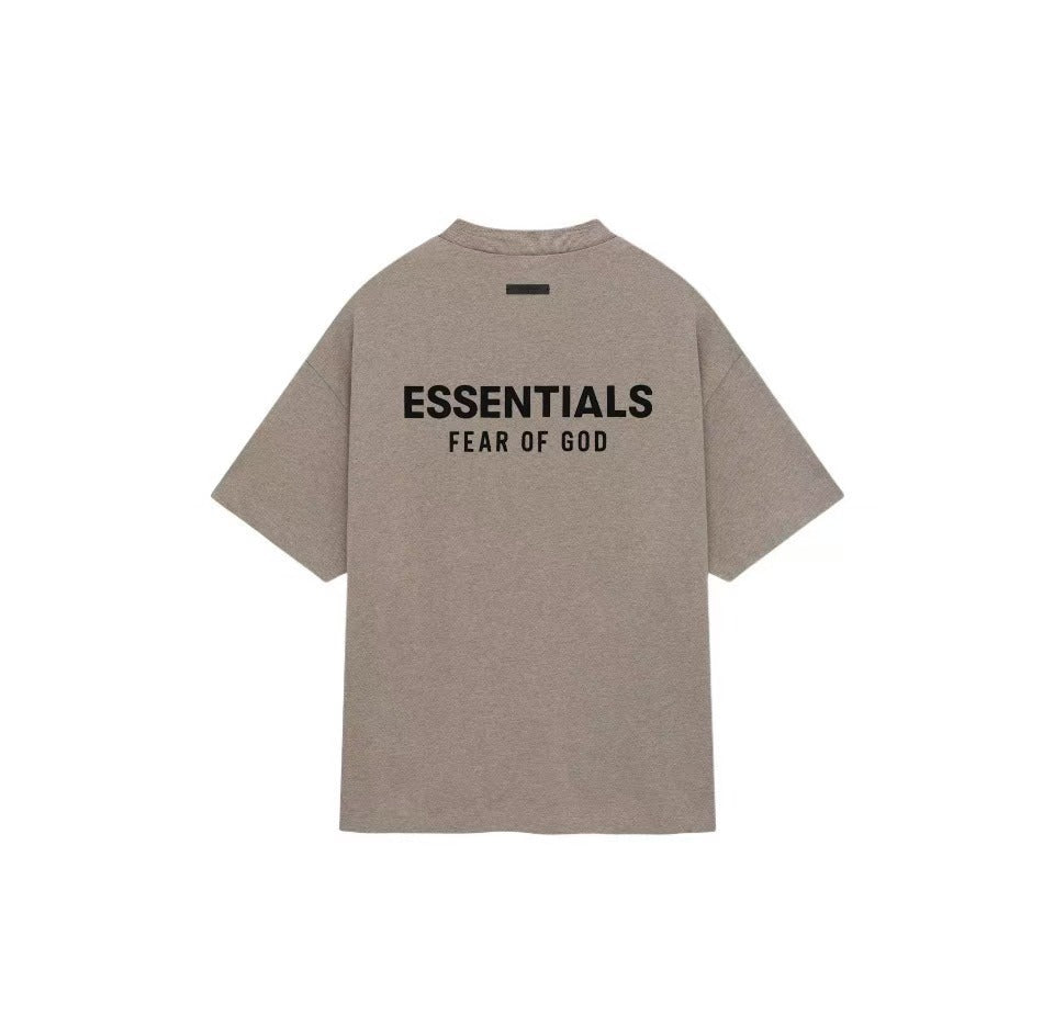 AMBERELLE Holiday Back Logo Short Sleeve Tee in beige