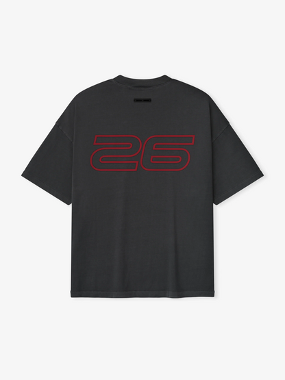 AMBERELLE 90s Graphic Oversized T-Shirt in blackred