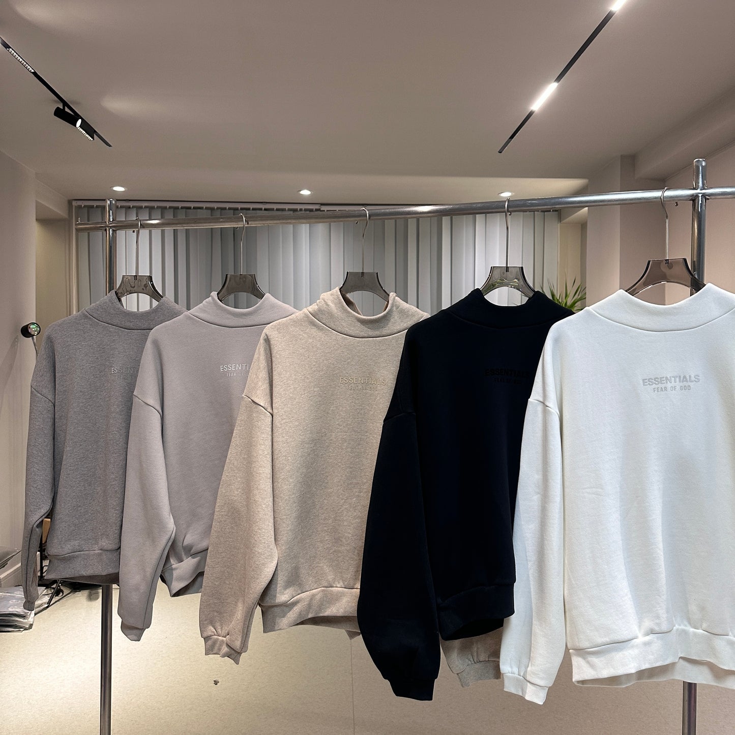 AMBERELLE Mock Neck Logo Sweatshirt in cream