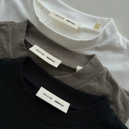 AMBERELLE Classic Back Logo T-Shirt in light heather grey