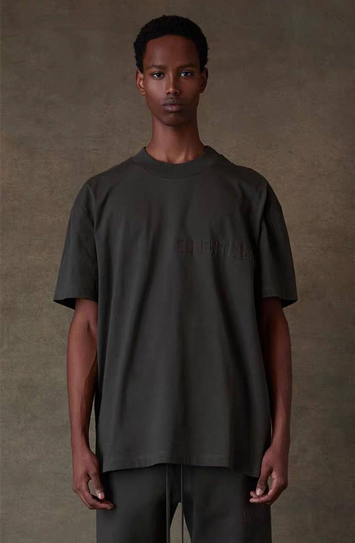 AMBERELLE Tonal Flocked Logo Short Sleeve Tee in yellow