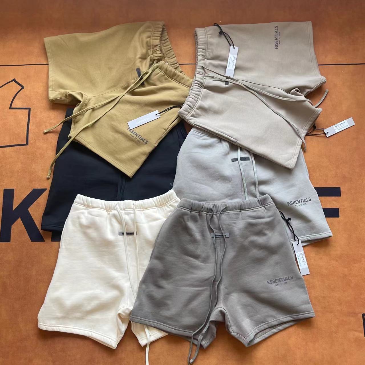 AMBERELLE Multi-Color Logo Fleece Sweatshorts in cream