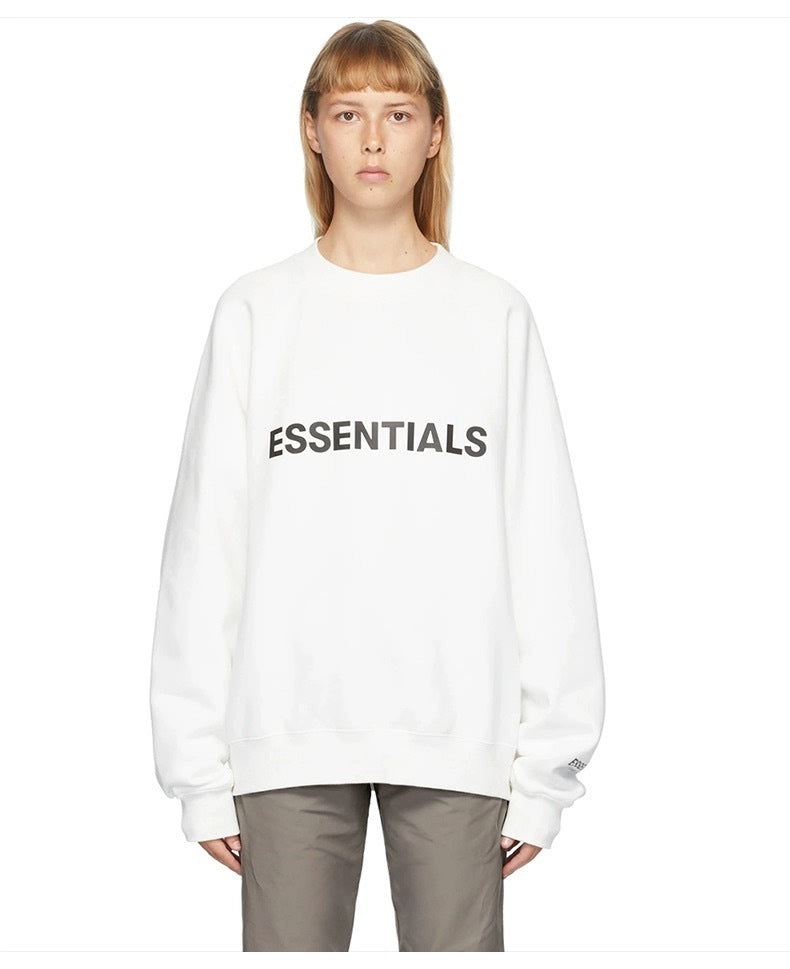 AMBERELLE Core Letter Logo Crewneck Sweatshirt in beige