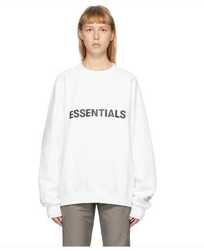 AMBERELLE Core Letter Logo Crewneck Sweatshirt in beige