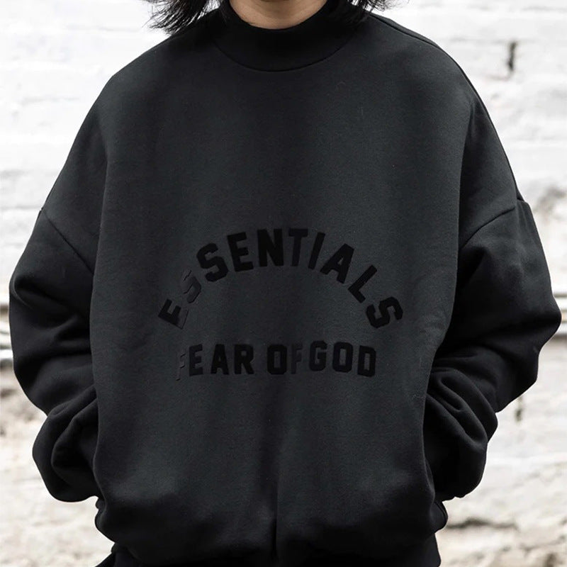 AMBERELLE Tonal Arc Logo Fleece Sweatshirt in black