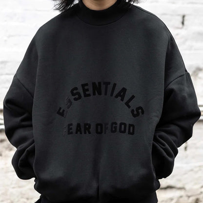 AMBERELLE Tonal Arc Logo Fleece Sweatshirt in black