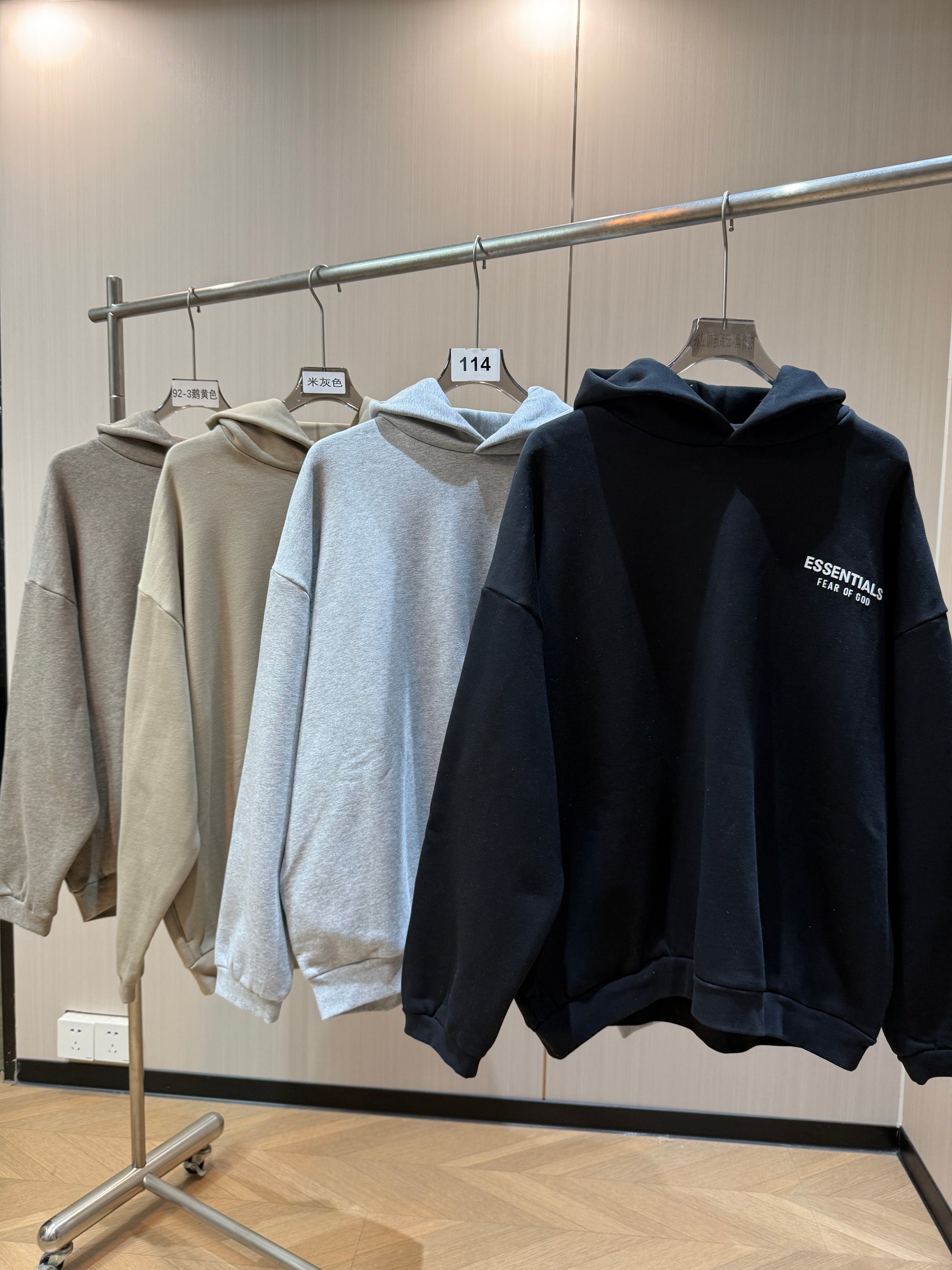 AMBERELLE Holiday Back Logo Fleece Hoodie in gray