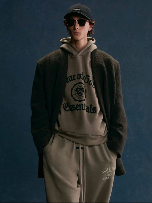 AMBERELLE 24FW Vintage Graphic Fleece Hoodie in black