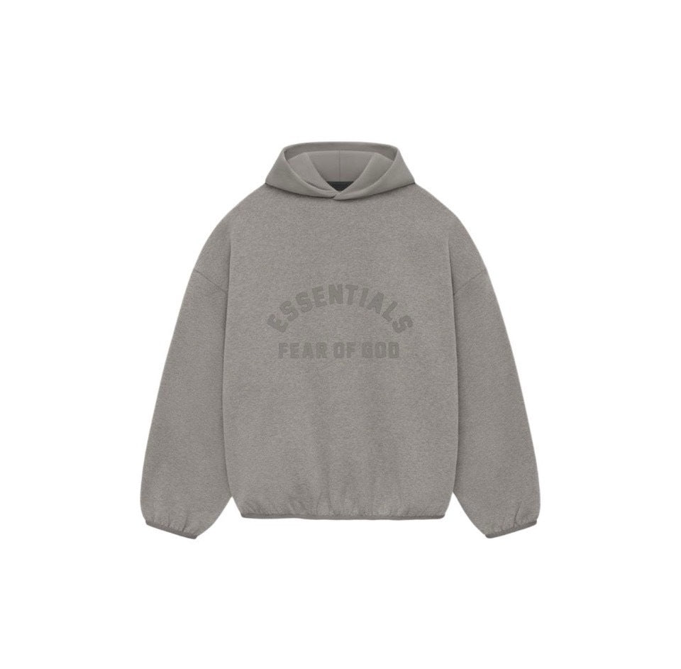 AMBERELLE 24FW Woven Hood Panel Fleece Hoodie in light heather grey