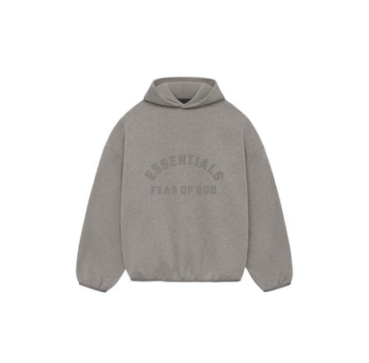 AMBERELLE 24FW Woven Hood Panel Fleece Hoodie in light heather grey