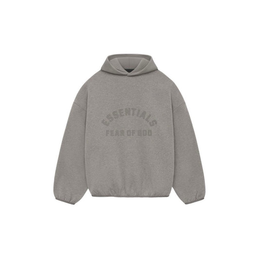 AMBERELLE 24FW Woven Hood Panel Fleece Hoodie in light heather grey
