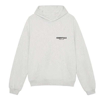 AMBERELLE Small Logo Fleece Pullover Hoodie in cream