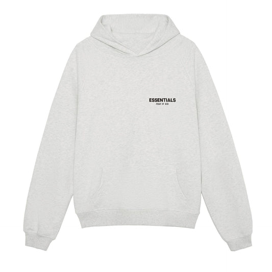 AMBERELLE Small Logo Fleece Pullover Hoodie in cream
