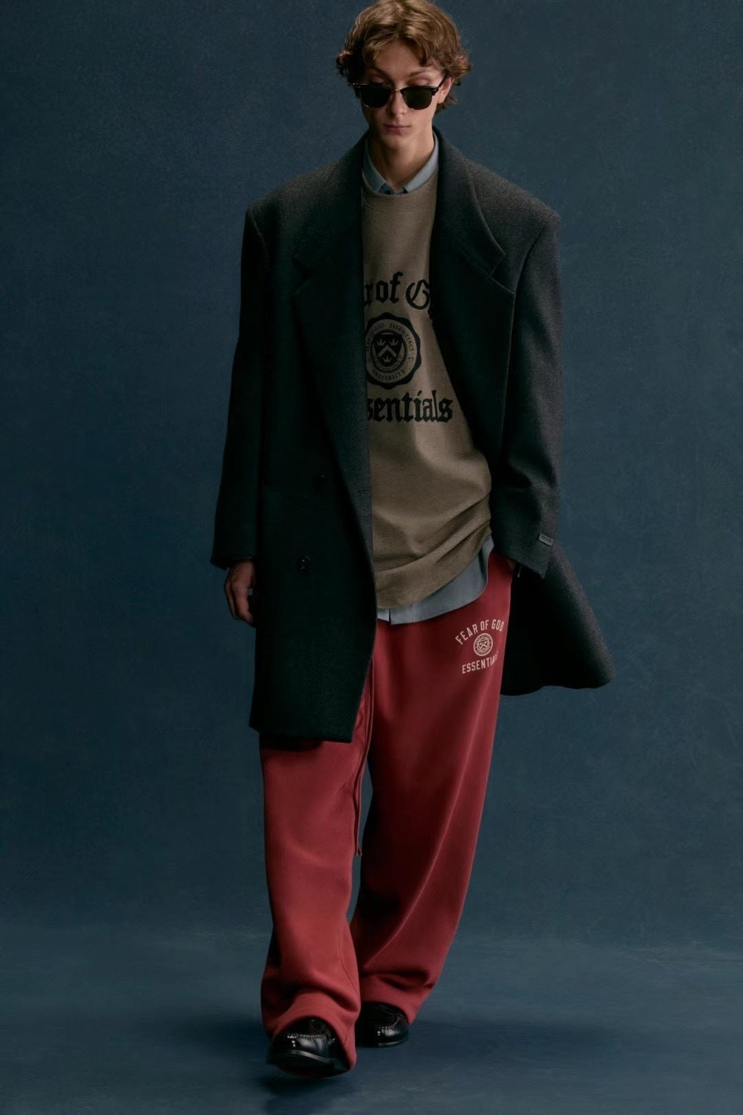 AMBERELLE Vintage Graphic Fleece Sweatpants in red