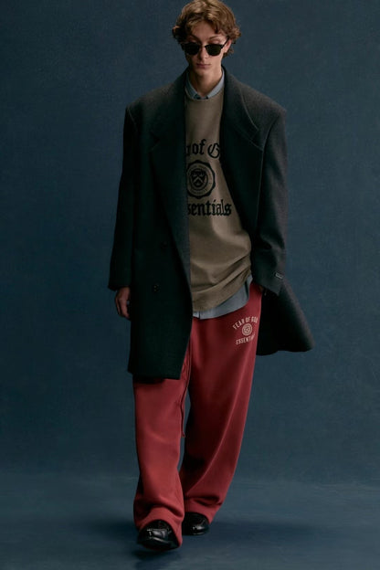 AMBERELLE Vintage Graphic Fleece Sweatpants in red