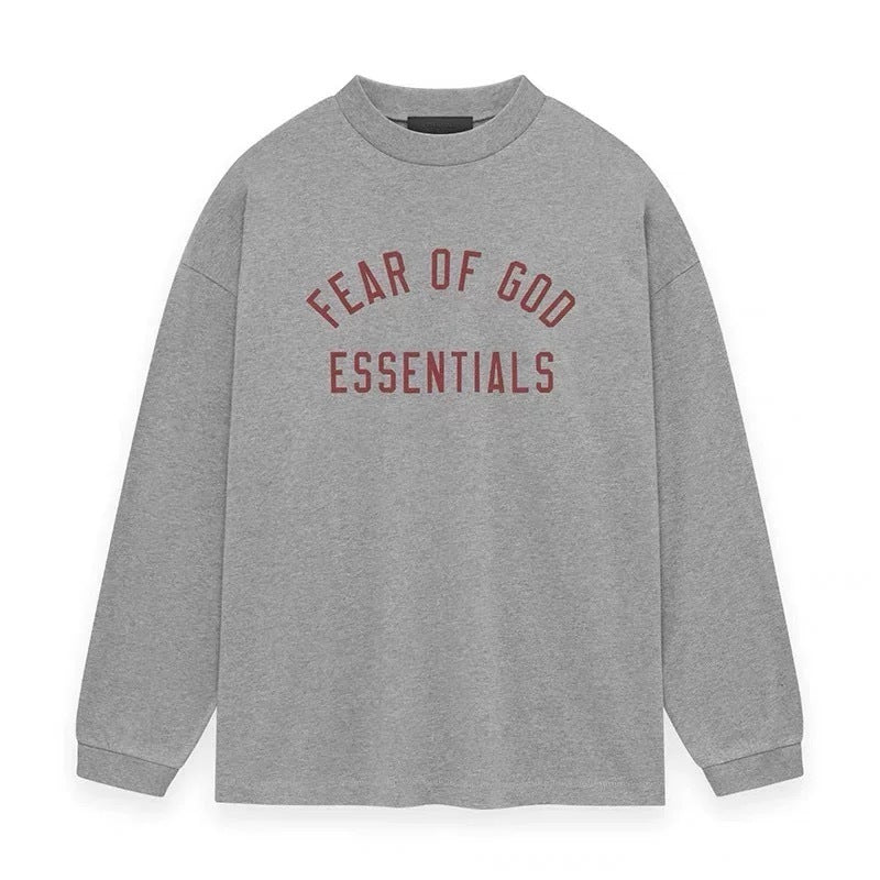 AMBERELLE Arched Logo Oversized Long Sleeve Tee in dark taupe