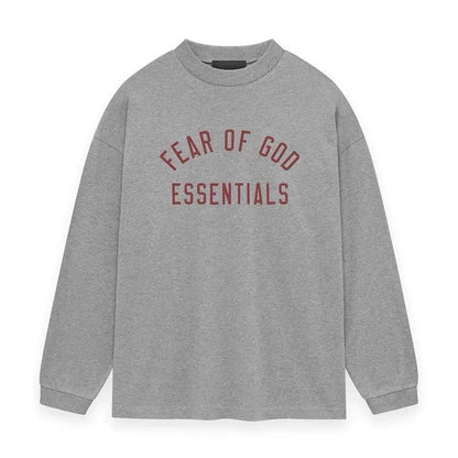 AMBERELLE Arched Logo Oversized Long Sleeve Tee in dark taupe