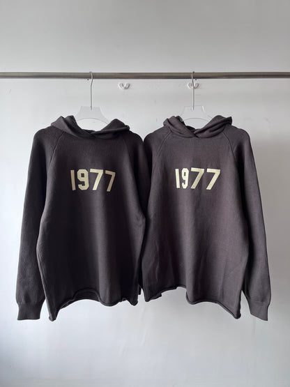 AMBERELLE 1977 Knit Pullover Hoodie in black