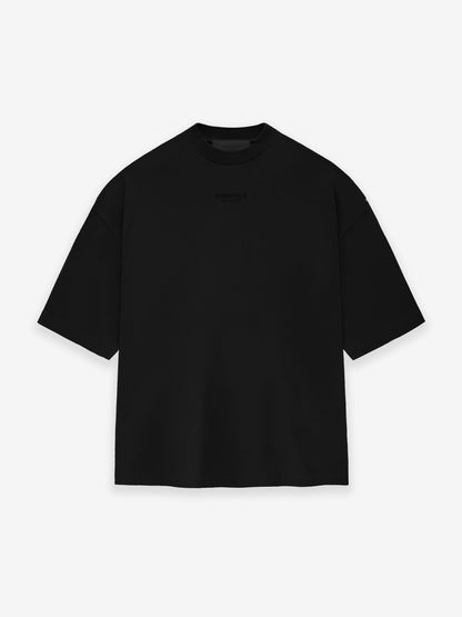AMBERELLE Cloud Soft Minimal Logo Short Sleeve Tee in light heather grey