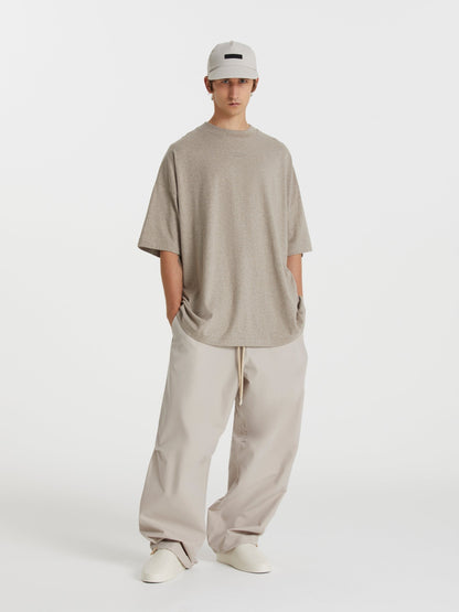 AMBERELLE Cloud Soft Minimal Logo Short Sleeve Tee in taupe