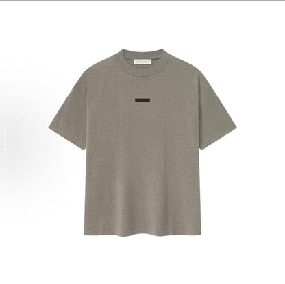 AMBERELLE Oversized Minimal Logo T-Shirt in beige