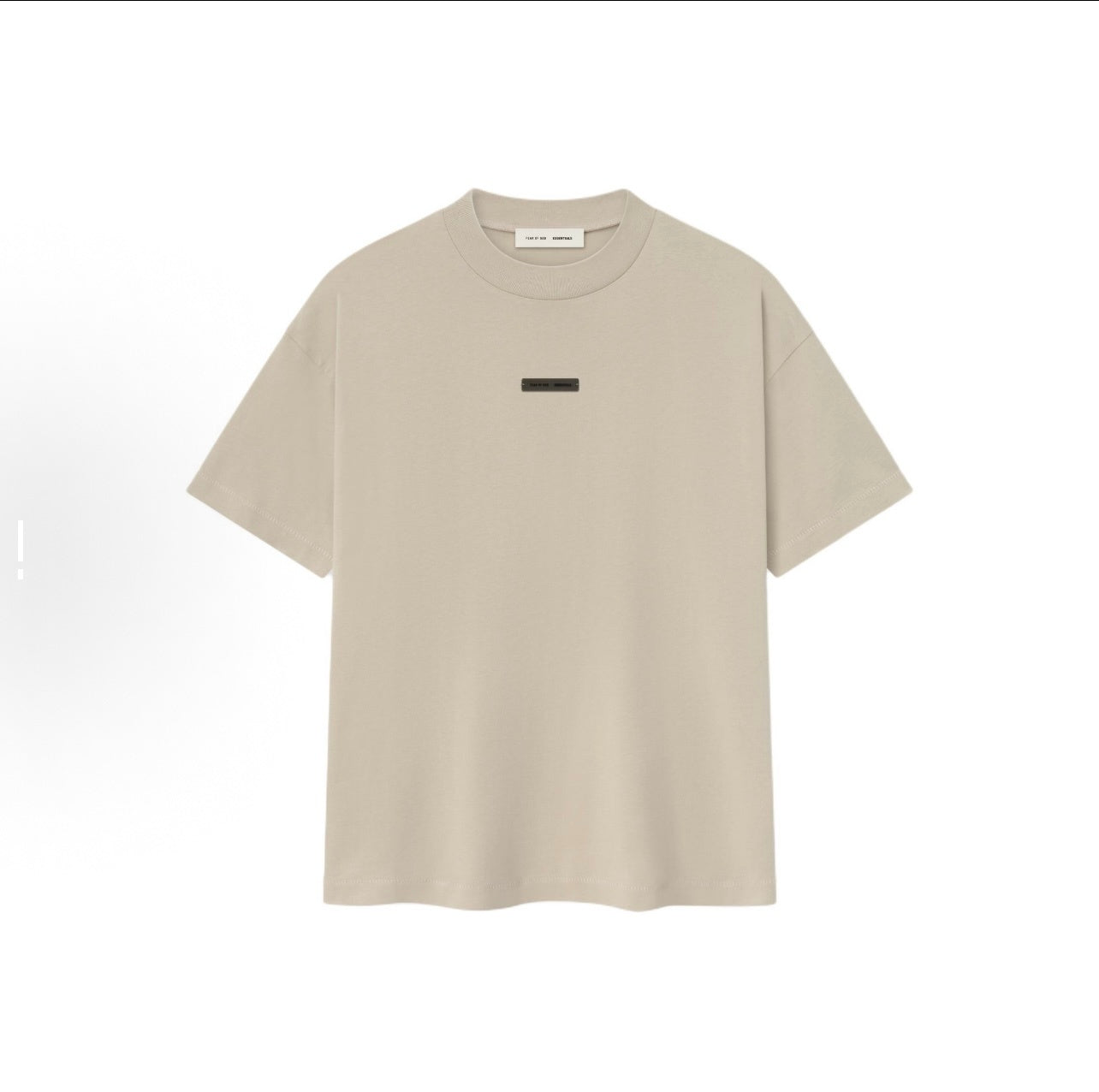 AMBERELLE Oversized Minimal Logo T-Shirt in light heather grey