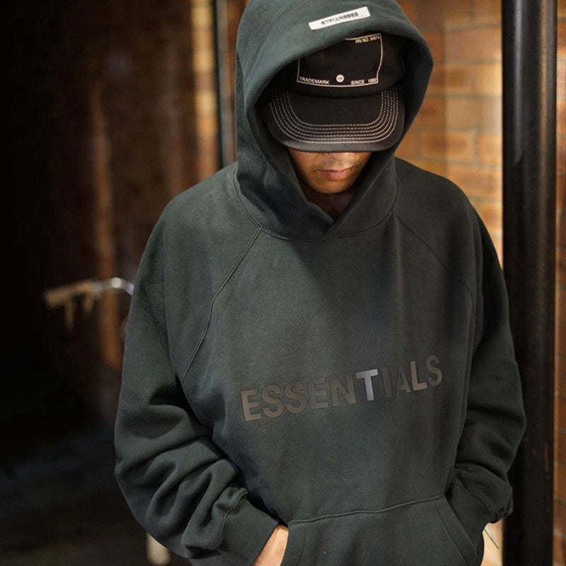 AMBERELLE Side Logo Oversized Fleece Hoodie in black