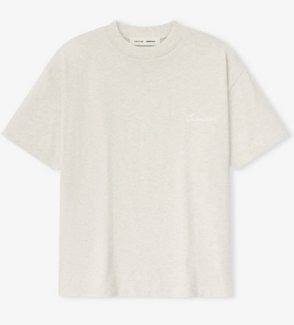 AMBERELLE Minimal Script Logo Boxy T-Shirt in black