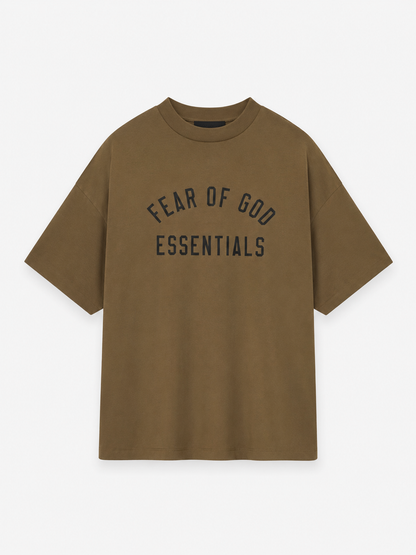 AMBERELLE Holiday Core Logo Short Sleeve Tee in brown