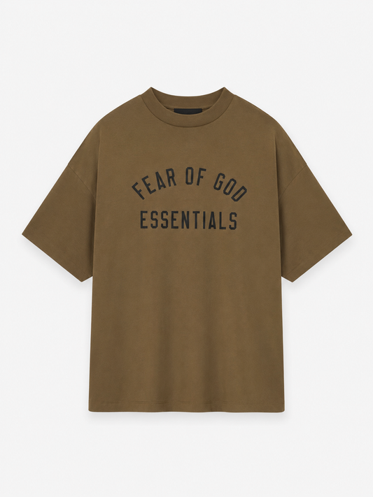 AMBERELLE Holiday Core Logo Short Sleeve Tee in brown