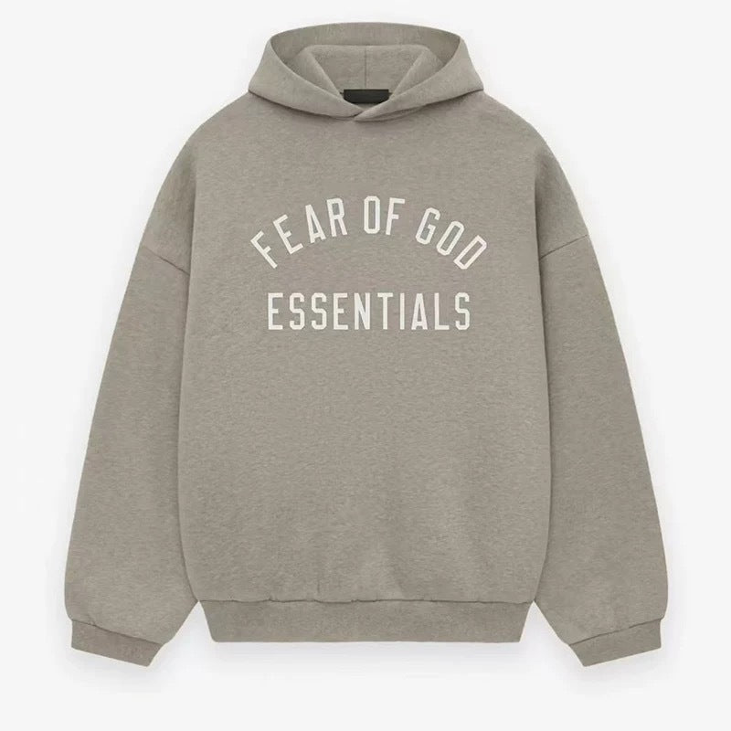 AMBERELLE Back to School Arc Letter Fleece Hoodie in cream
