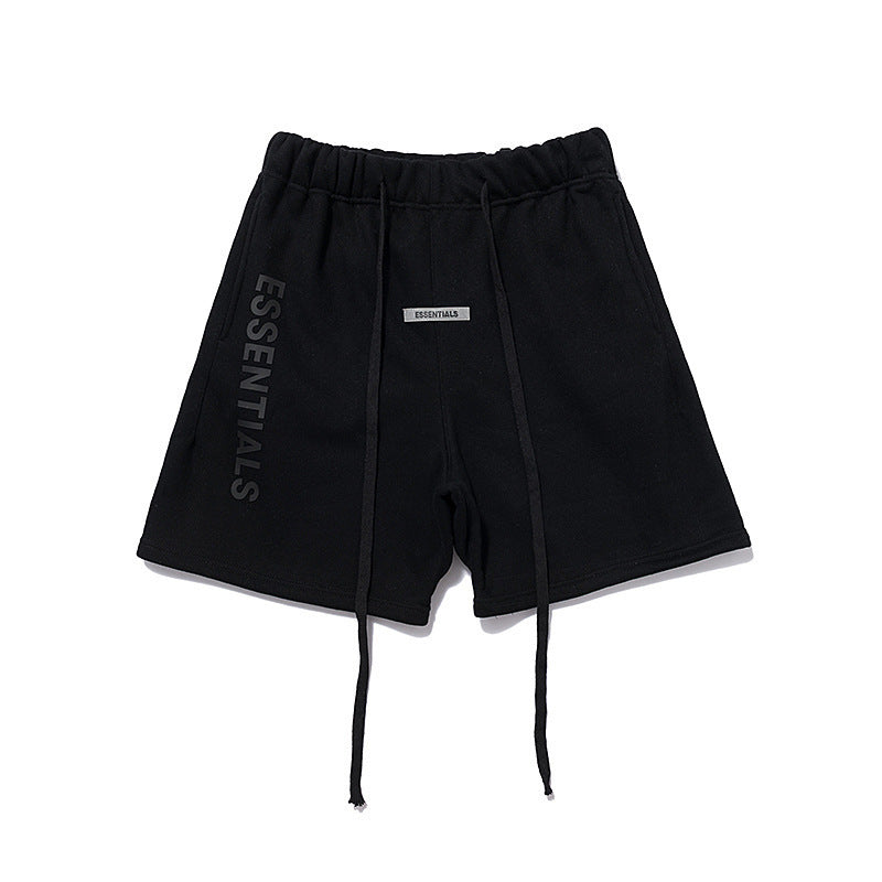 AMBERELLE Vertical Logo Fleece Sweatshorts in cream