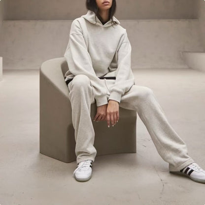 AMBERELLE Core Flocked Logo Straight Sweatpants in black