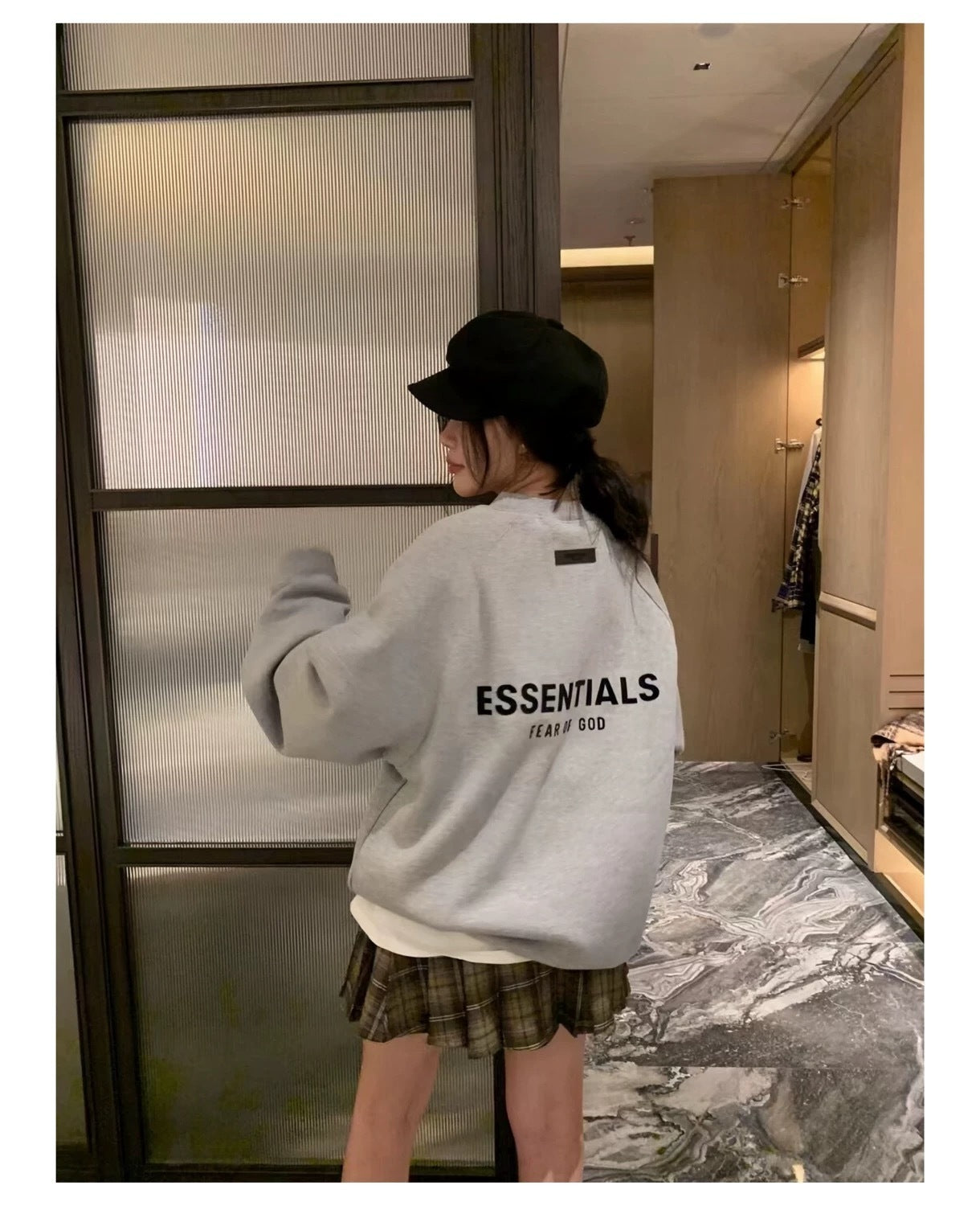 AMBERELLE Back Logo Long Sleeve Sweatshirt in black