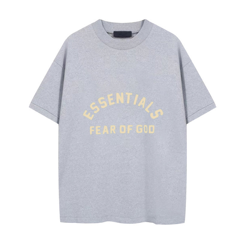 AMBERELLE Arc Logo Oversized T-Shirt in light heather grey