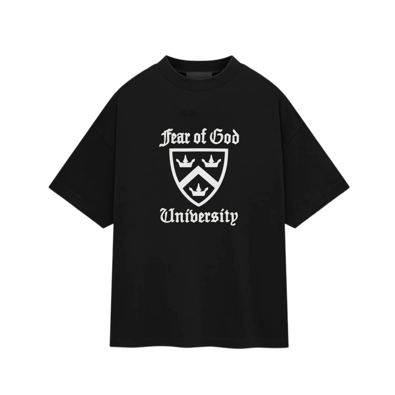 AMBERELLE Holiday Crest Graphic Short Sleeve Tee in black