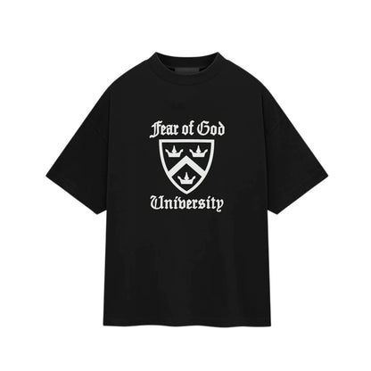 AMBERELLE Holiday Crest Graphic Short Sleeve Tee in black