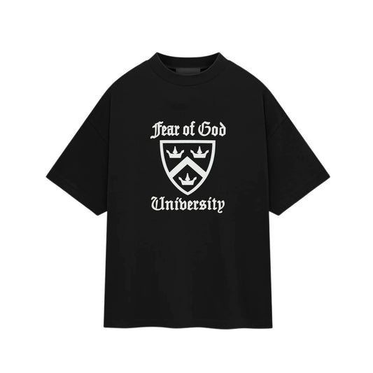AMBERELLE Holiday Crest Graphic Short Sleeve Tee in black
