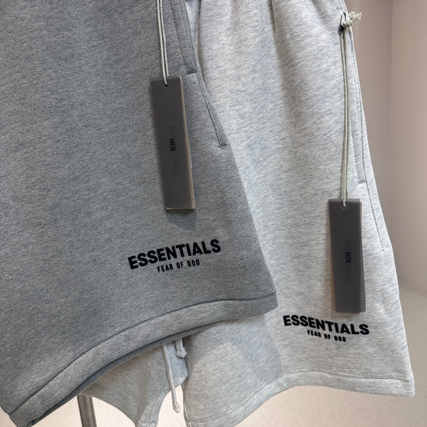 AMBERELLE Flocked Logo Fleece Sweatshorts in cream
