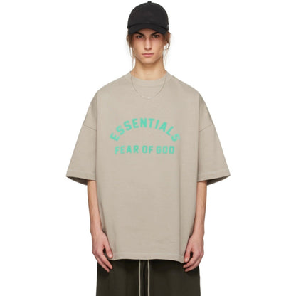 AMBERELLE Arc Logo Oversized T-Shirt in light heather grey
