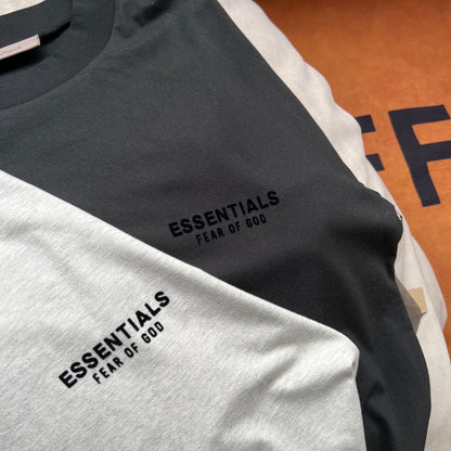 AMBERELLE Flocked Logo Oversized T-Shirt in light heather grey